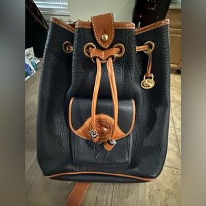 Vintage Dooney & Bourke AWL Pebble Leather Drawstring Single Strap Backpack